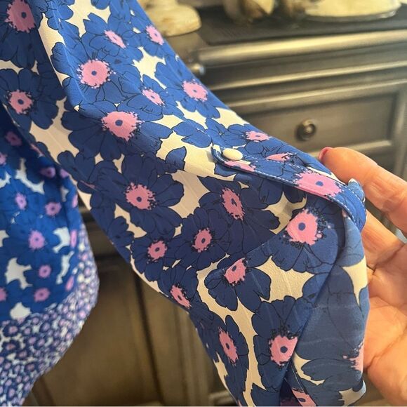 ELLE Blue, Pink & White Floral Long Sleeve Top size XXL - Picture 7 of 9